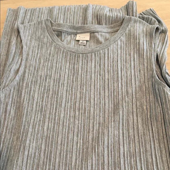 A New Day Gray Ribbed Sleeveless Maxi Dress w/ Side Slits | Size Small - Picture 3 of 3